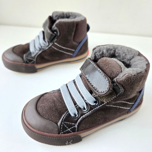 See Kai Run NEW Dane Toddler Boy Brown Sneaker Boots Shearling Lined Size 8 NIB - Picture 7 of 15
